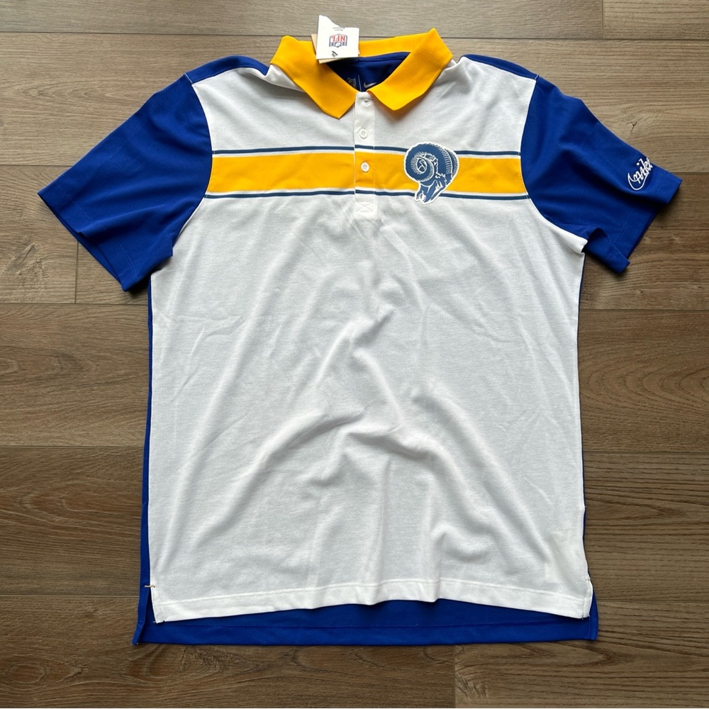 Mens Nike Los Angeles Rams Polo Shirt White NFL